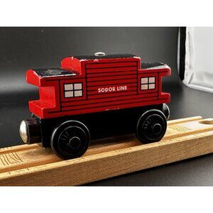 Thomas Wooden Railway 2000 Britt Allcroft RARE VTG‎ Sodor Line Caboose Red Train